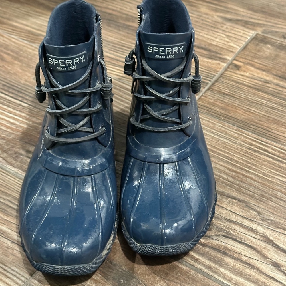 Sperry Navy Salt Water Duck Rain Boots - Picture 5 of 8